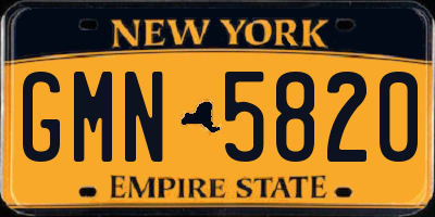 NY license plate GMN5820