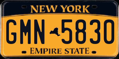 NY license plate GMN5830