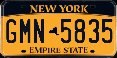 NY license plate GMN5835