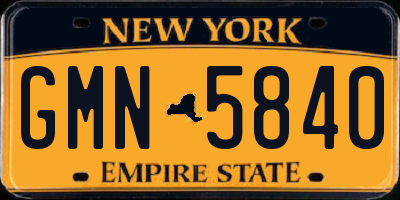 NY license plate GMN5840