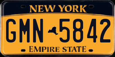 NY license plate GMN5842