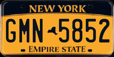 NY license plate GMN5852