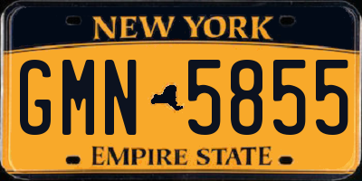 NY license plate GMN5855
