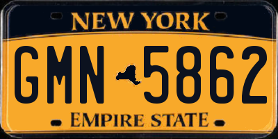 NY license plate GMN5862