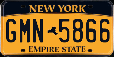 NY license plate GMN5866