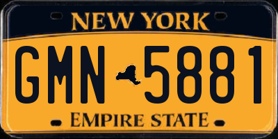 NY license plate GMN5881
