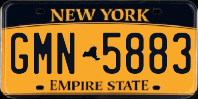 NY license plate GMN5883