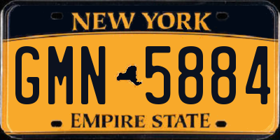 NY license plate GMN5884