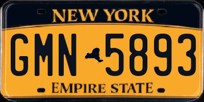 NY license plate GMN5893
