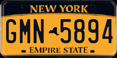 NY license plate GMN5894