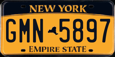 NY license plate GMN5897