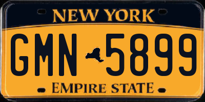 NY license plate GMN5899