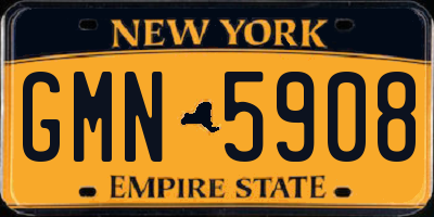 NY license plate GMN5908