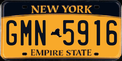 NY license plate GMN5916