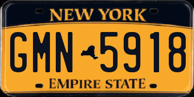 NY license plate GMN5918