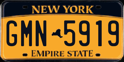 NY license plate GMN5919