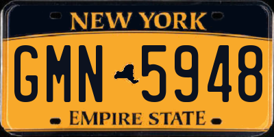 NY license plate GMN5948