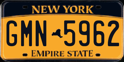 NY license plate GMN5962