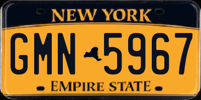 NY license plate GMN5967