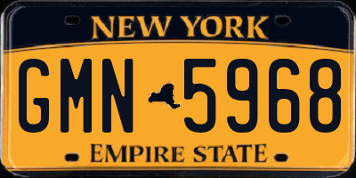NY license plate GMN5968
