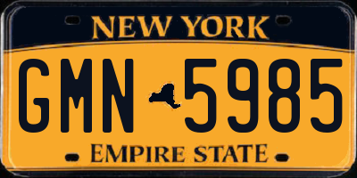 NY license plate GMN5985