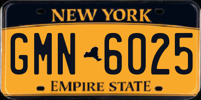 NY license plate GMN6025