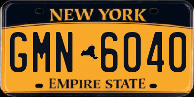 NY license plate GMN6040
