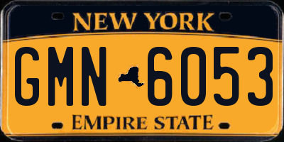 NY license plate GMN6053