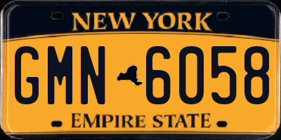 NY license plate GMN6058