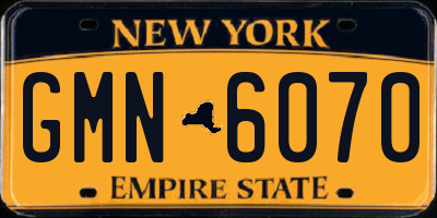 NY license plate GMN6070