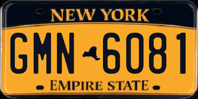 NY license plate GMN6081