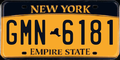 NY license plate GMN6181