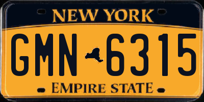 NY license plate GMN6315