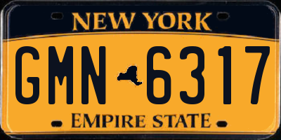 NY license plate GMN6317