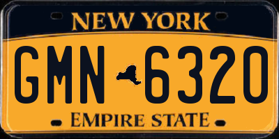NY license plate GMN6320