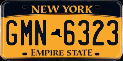 NY license plate GMN6323