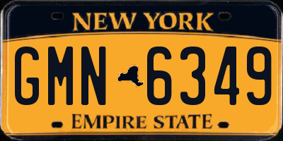 NY license plate GMN6349