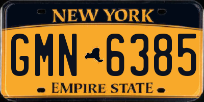 NY license plate GMN6385