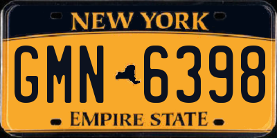 NY license plate GMN6398
