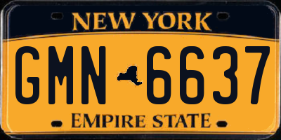 NY license plate GMN6637