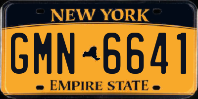 NY license plate GMN6641