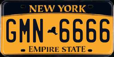 NY license plate GMN6666