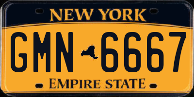 NY license plate GMN6667