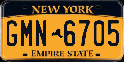 NY license plate GMN6705