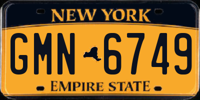 NY license plate GMN6749