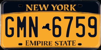 NY license plate GMN6759
