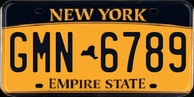 NY license plate GMN6789