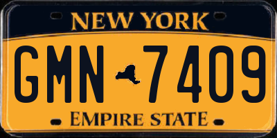 NY license plate GMN7409