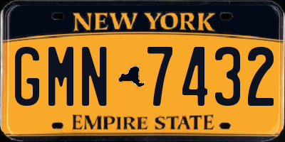 NY license plate GMN7432