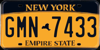 NY license plate GMN7433